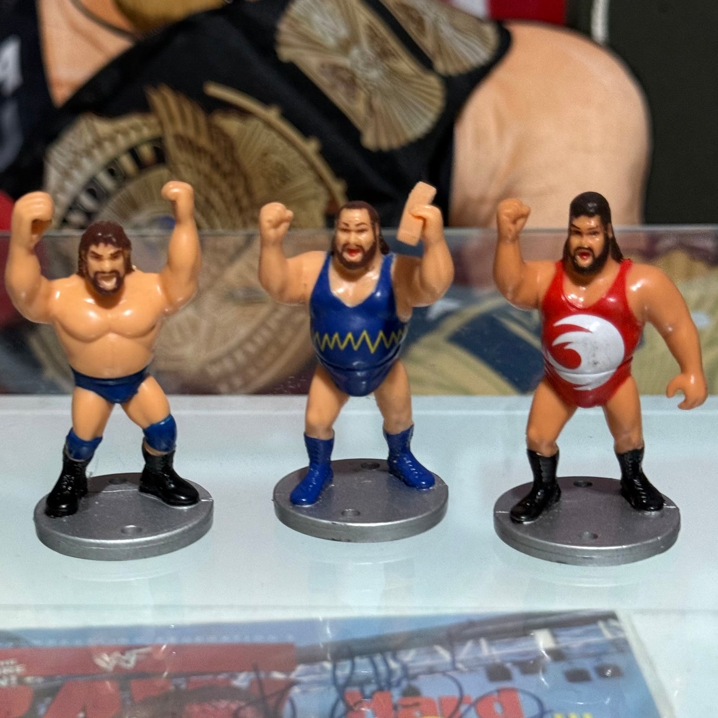 1991 Hasbro Mini Wrestlers Hacksaw Jim Duggan, Earthquake & Typhoon