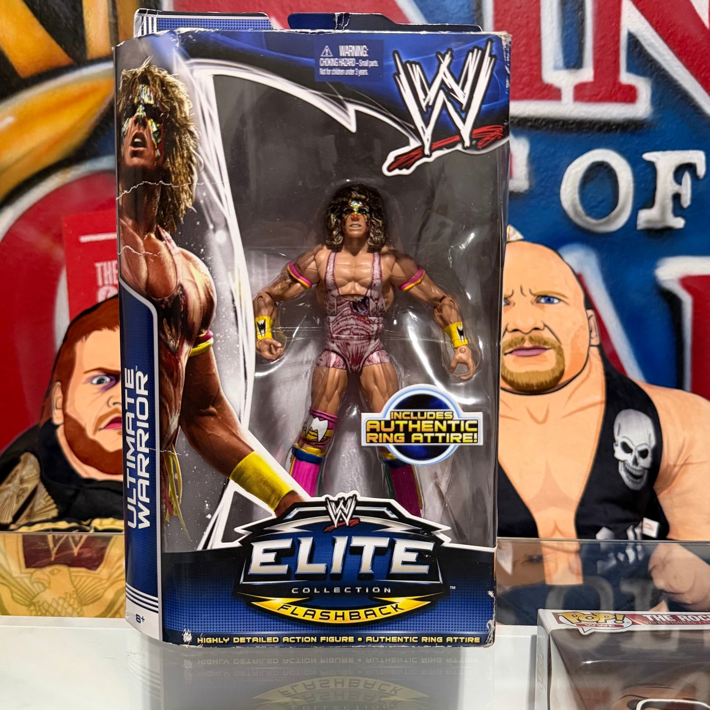 WWE Series 26 FlashBack Ultimate Warrior Blue Box Elite