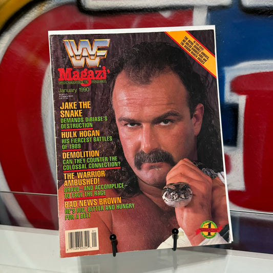 WWF January 1990 Jake The Snake Magazine