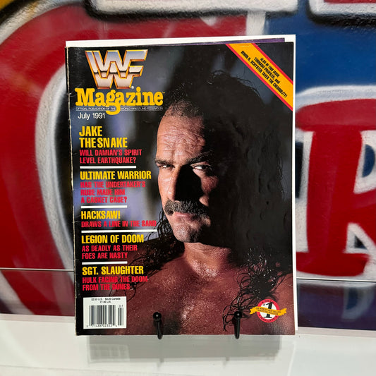 WWF July 1991 Jake The Snake Roberts Magazine